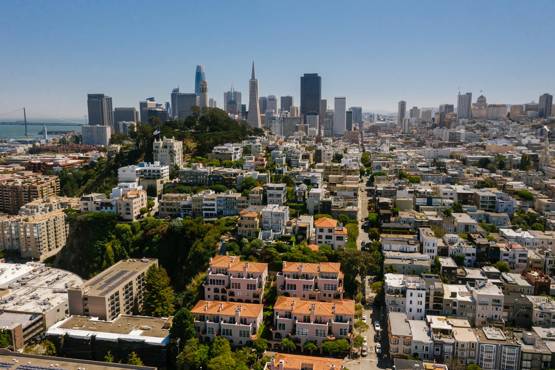 North Beach, San Francisco aerial view