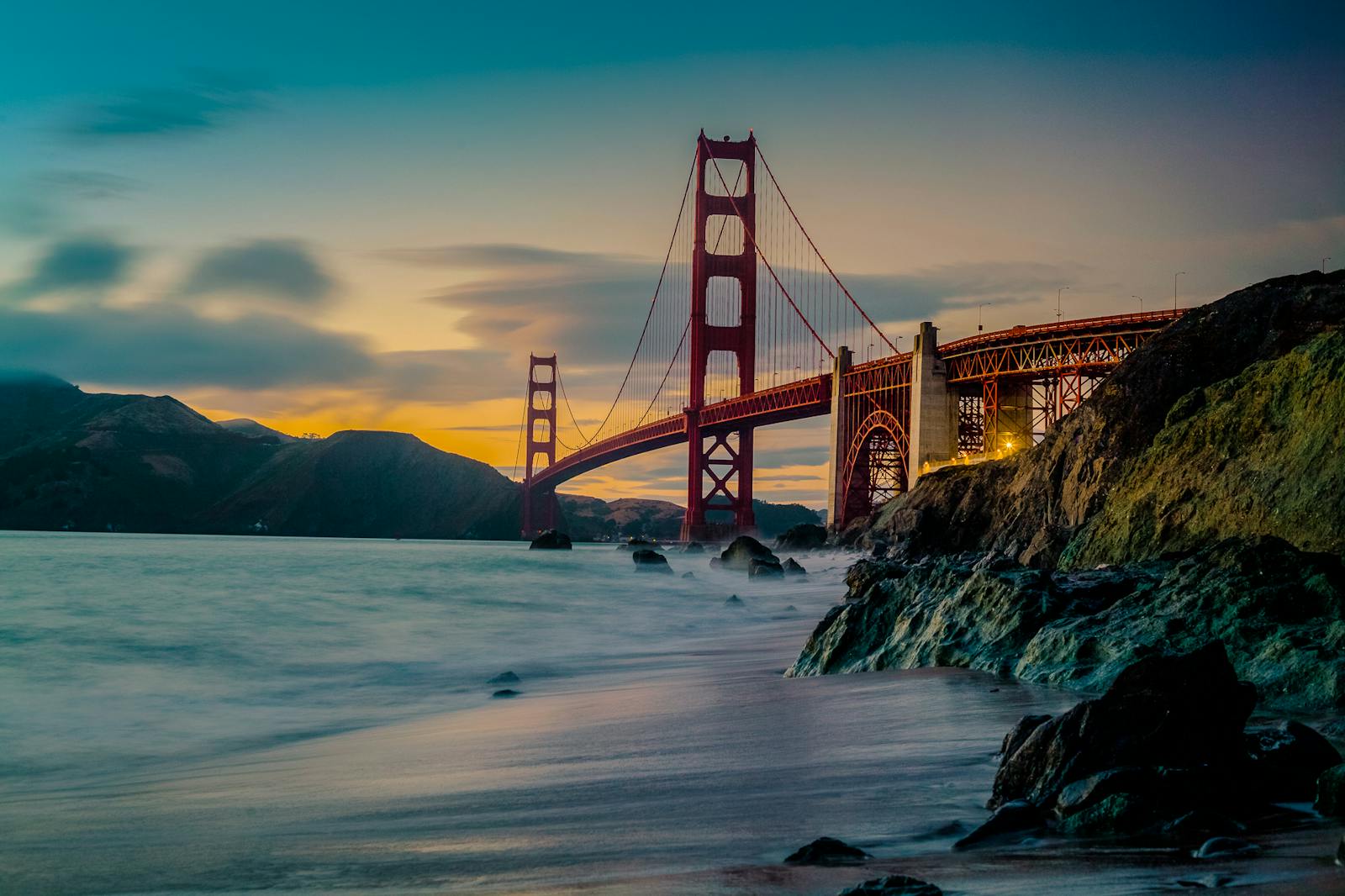 Golden Gate Bridge at sunset
