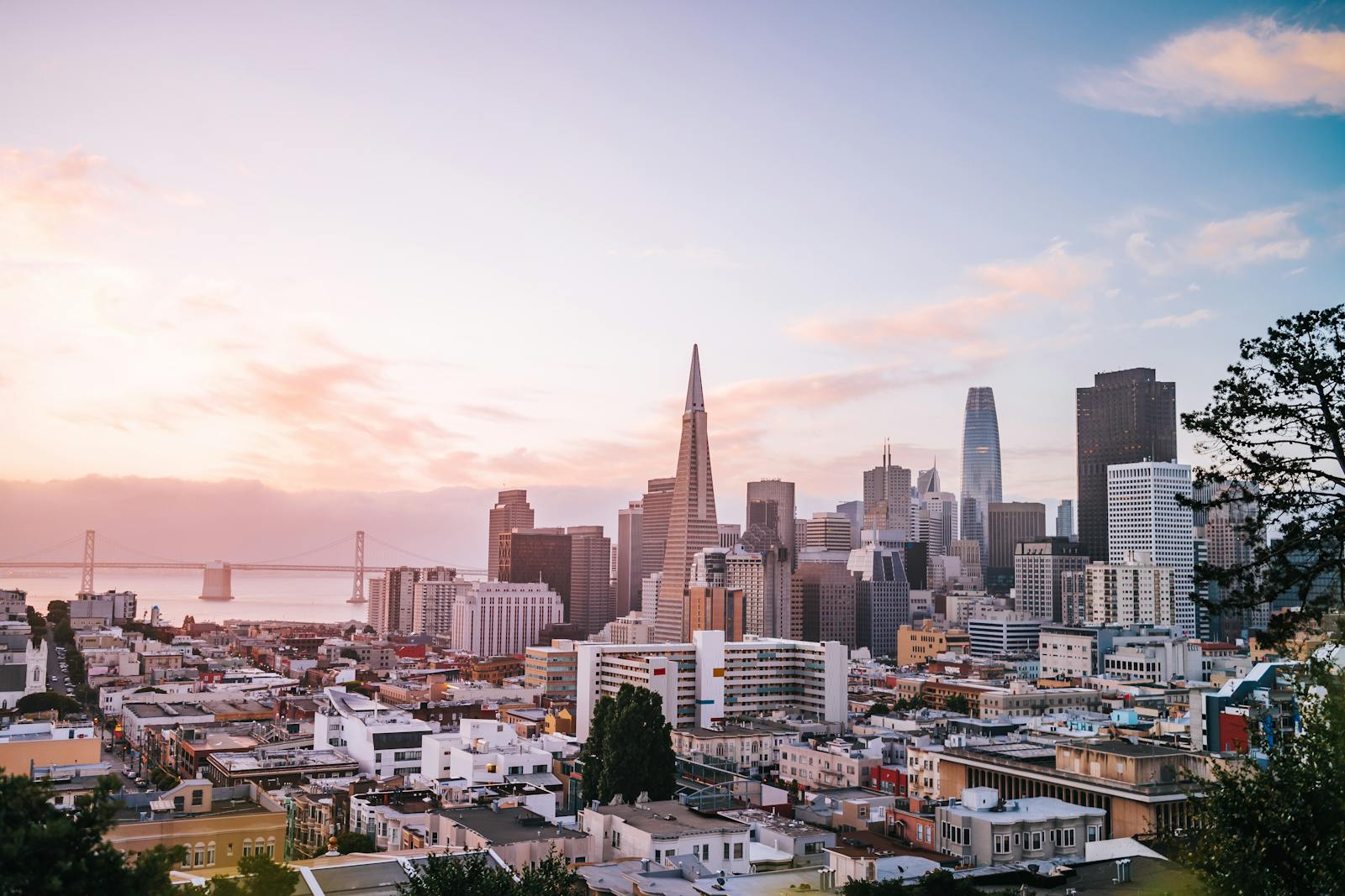 San Francisco skyline at sunset